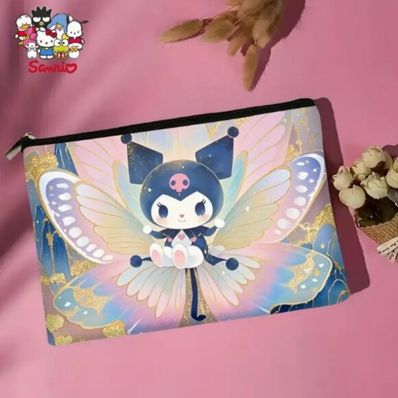 Kuromi Butterfly Fairy Hello Kitty Makeup Pencil Zip Bag NWT - Picture 1 of 6